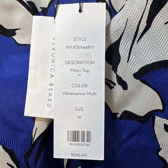 Veronica Beard NWT Milan Floral print Silk Blend Jacquard Blouse Size 10 Org$395 - Picture 6 of 14